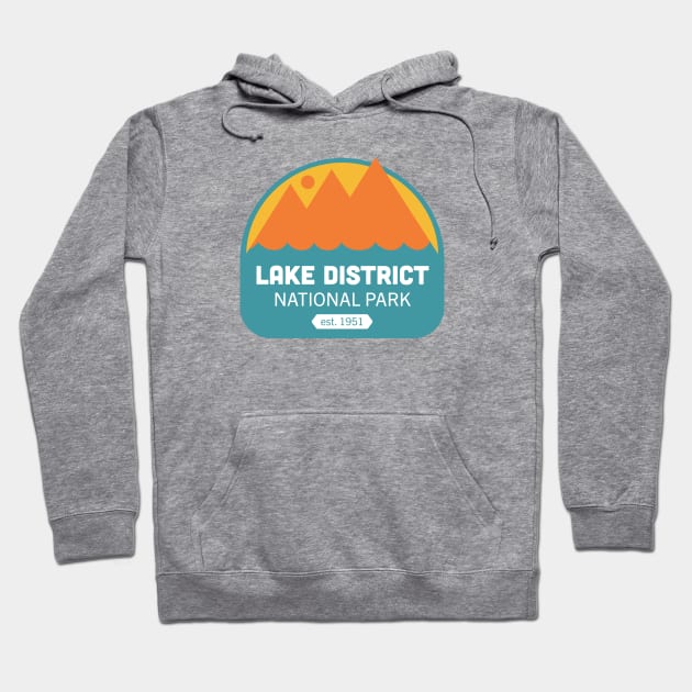 Lake District National Park Badge Logo Illustration Hoodie by Bex Rocks